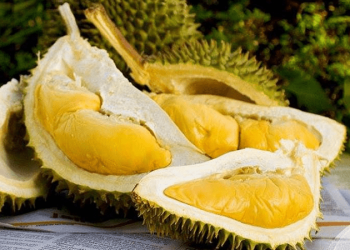 an sau rieng uong nuoc ngot co sao khong
