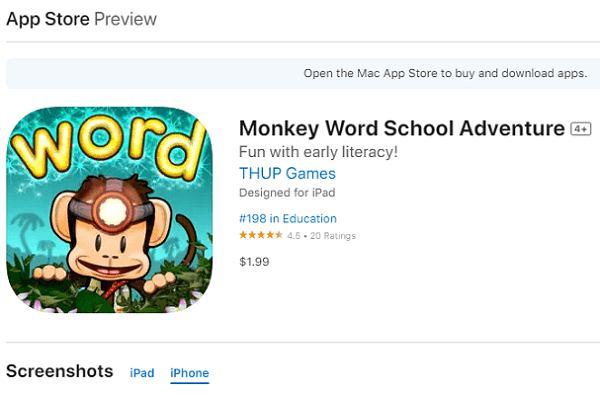 Monkey Word School Adventure